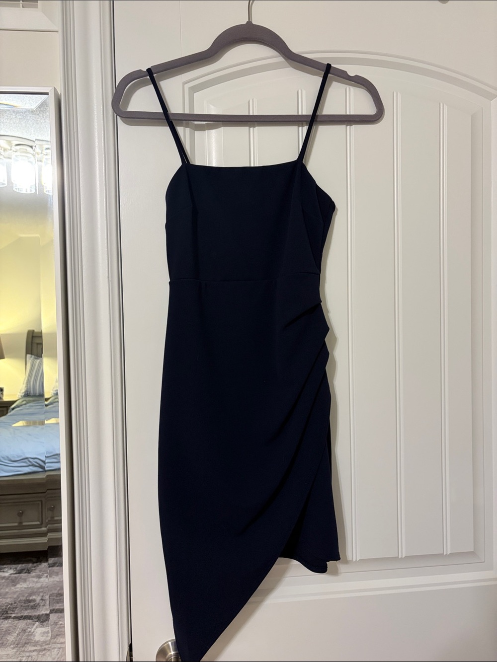 Navy Mini Asymmetrical Dress from Honey